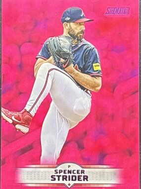 Topps Stadium Spencer Strider Pink Refractor Baseball Trading Card